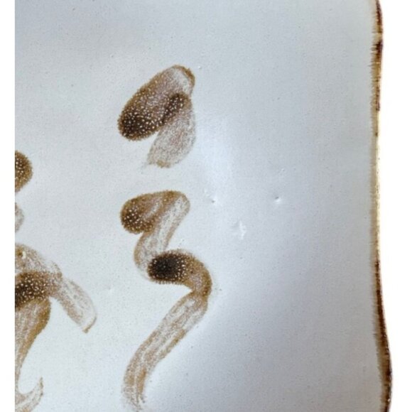 VTG Signed Handcrafted Ceramic Plates Abstract Earth Brushstroke Design Set Of 2 - Picture 5 of 13